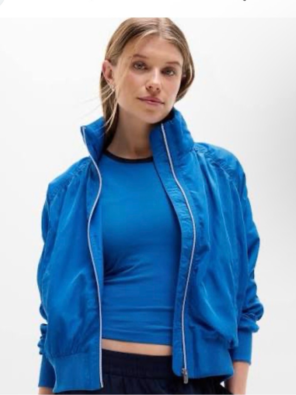 ATHLETA “Jetset” Bomber Jacket in Blue NWT